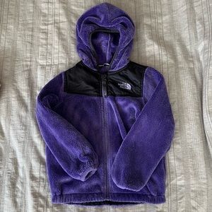 The North Face Fleece Zip Up Purple / Black Toddler 4T Girls